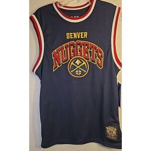 NEW NBA Denver Nuggets Jersey Tank Top Polyester Embroidered Navy Small